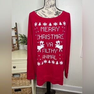 Brand New-Spadehill Christmas Womens Long Sleeves Crewneck Top